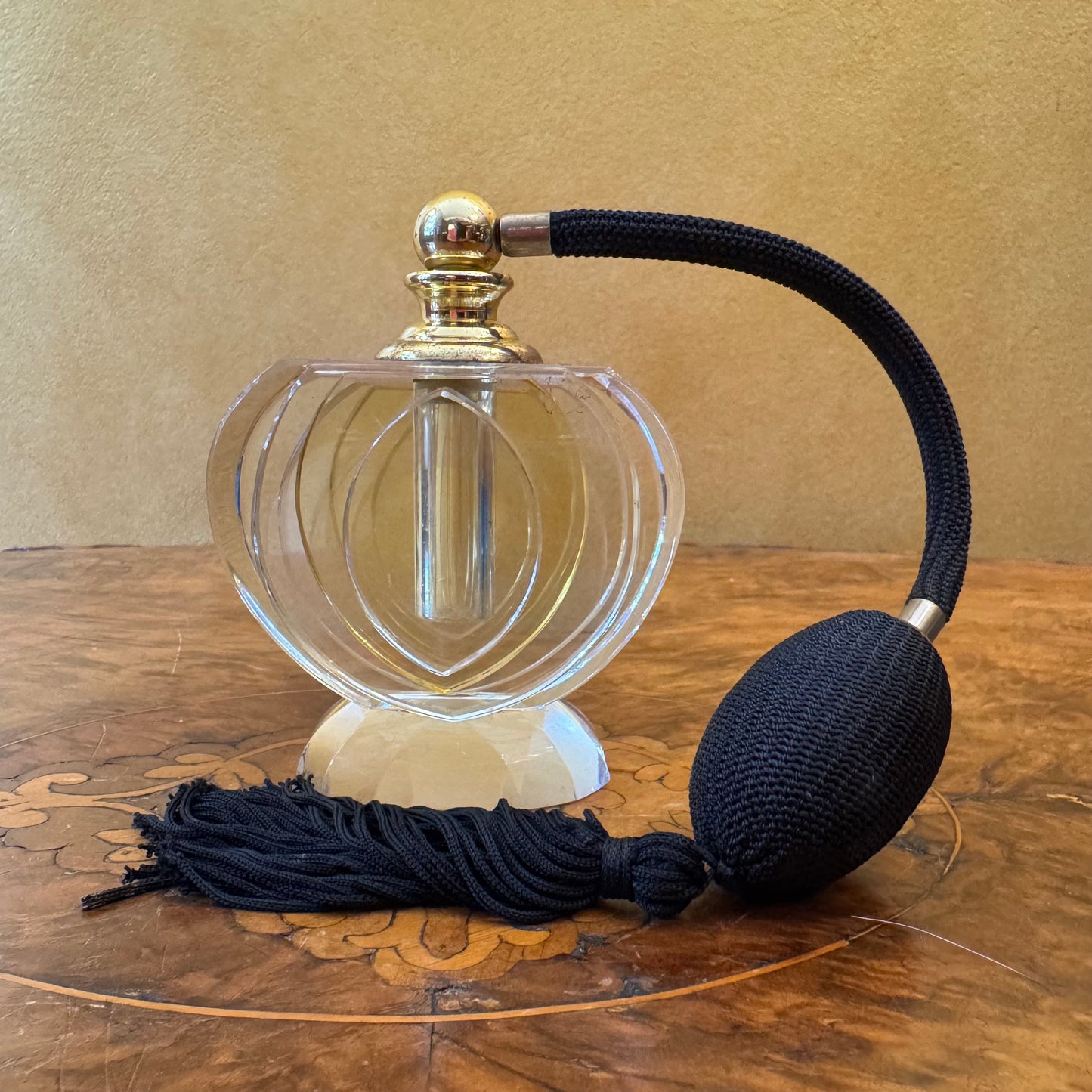 Vintage Crystal Perfume Bottle With Pump