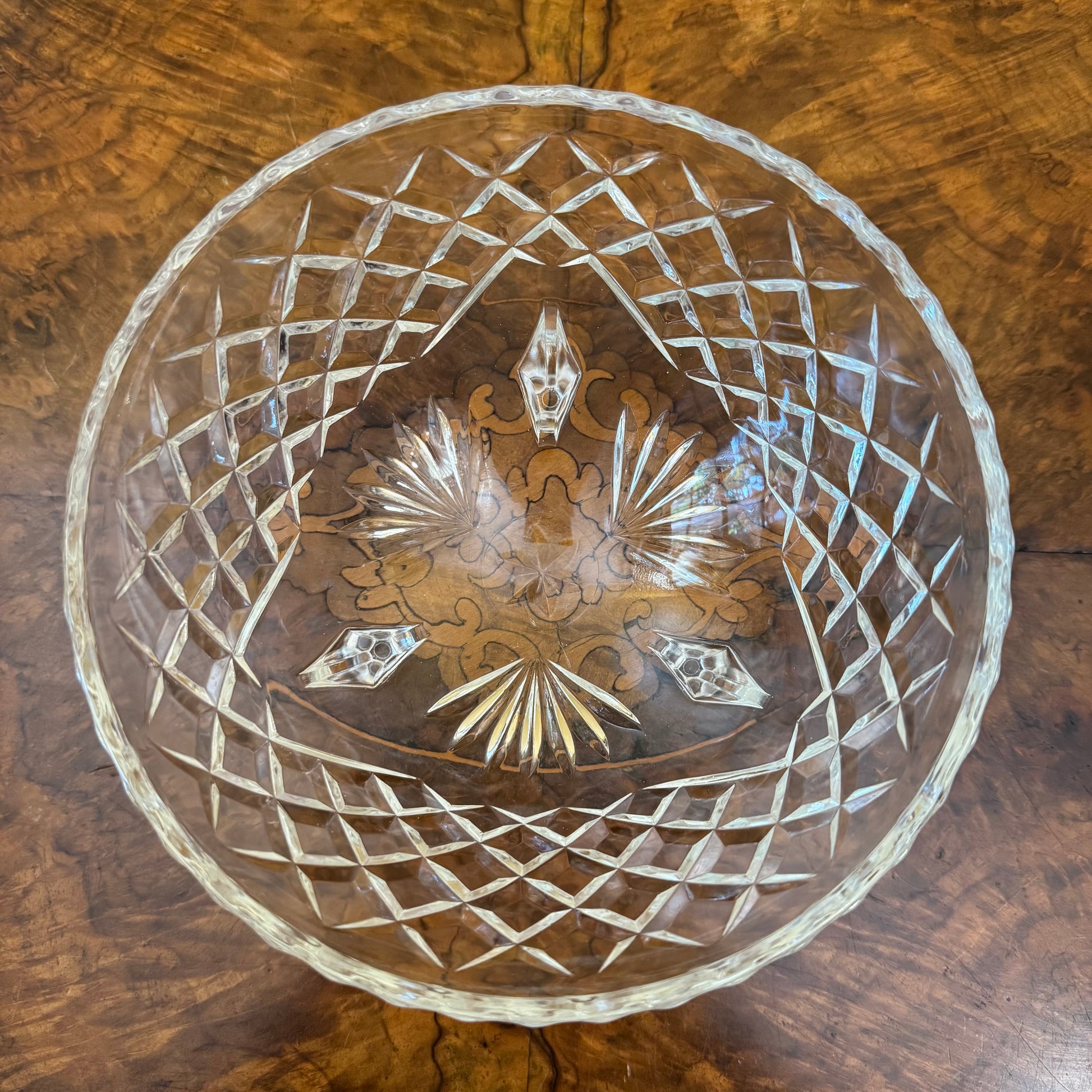 Vintage Crystal Serving Bowl With 