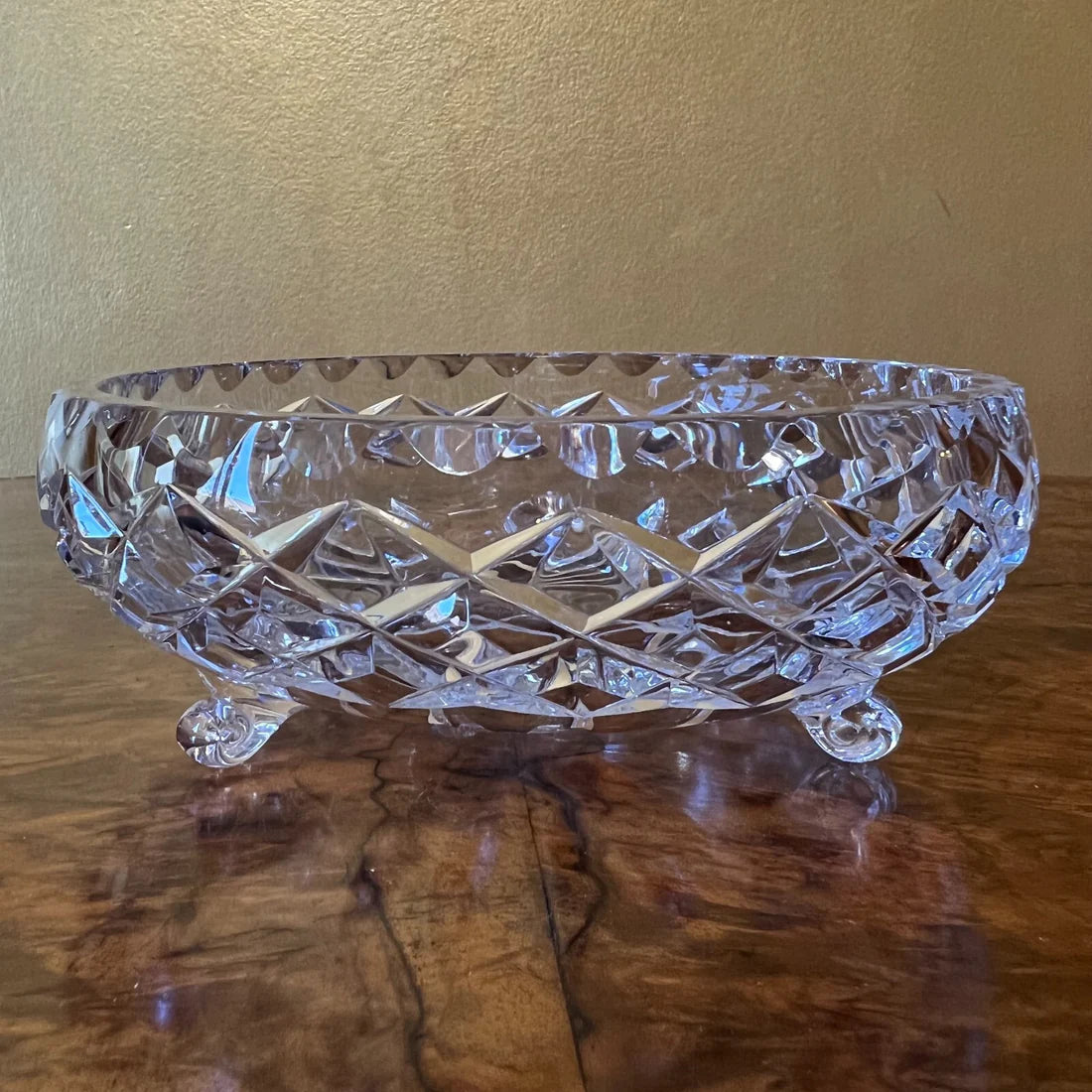 Vintage Crystal Shallow Bowl