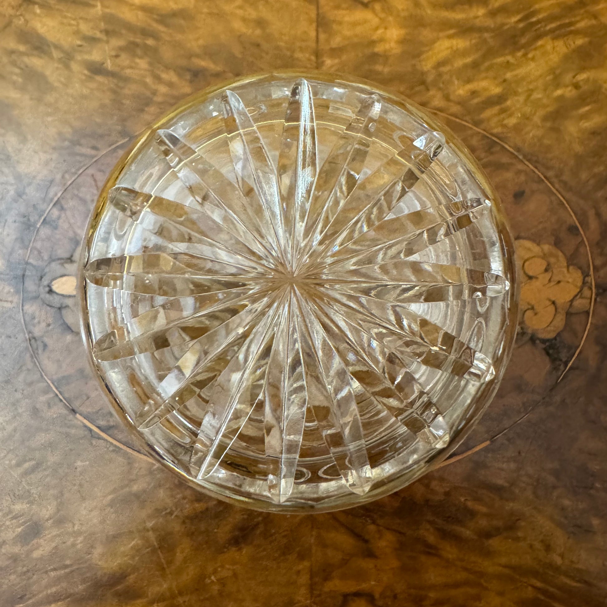 Vintage Crystal Sugar Honey Pot