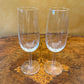 Vintage Crystal Swirl Base Champagne Flutes