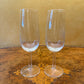 Vintage Crystal Swirl Base Champagne Flutes Pair 