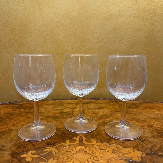 Vintage Crystal Wine Glasses Set Of Three 