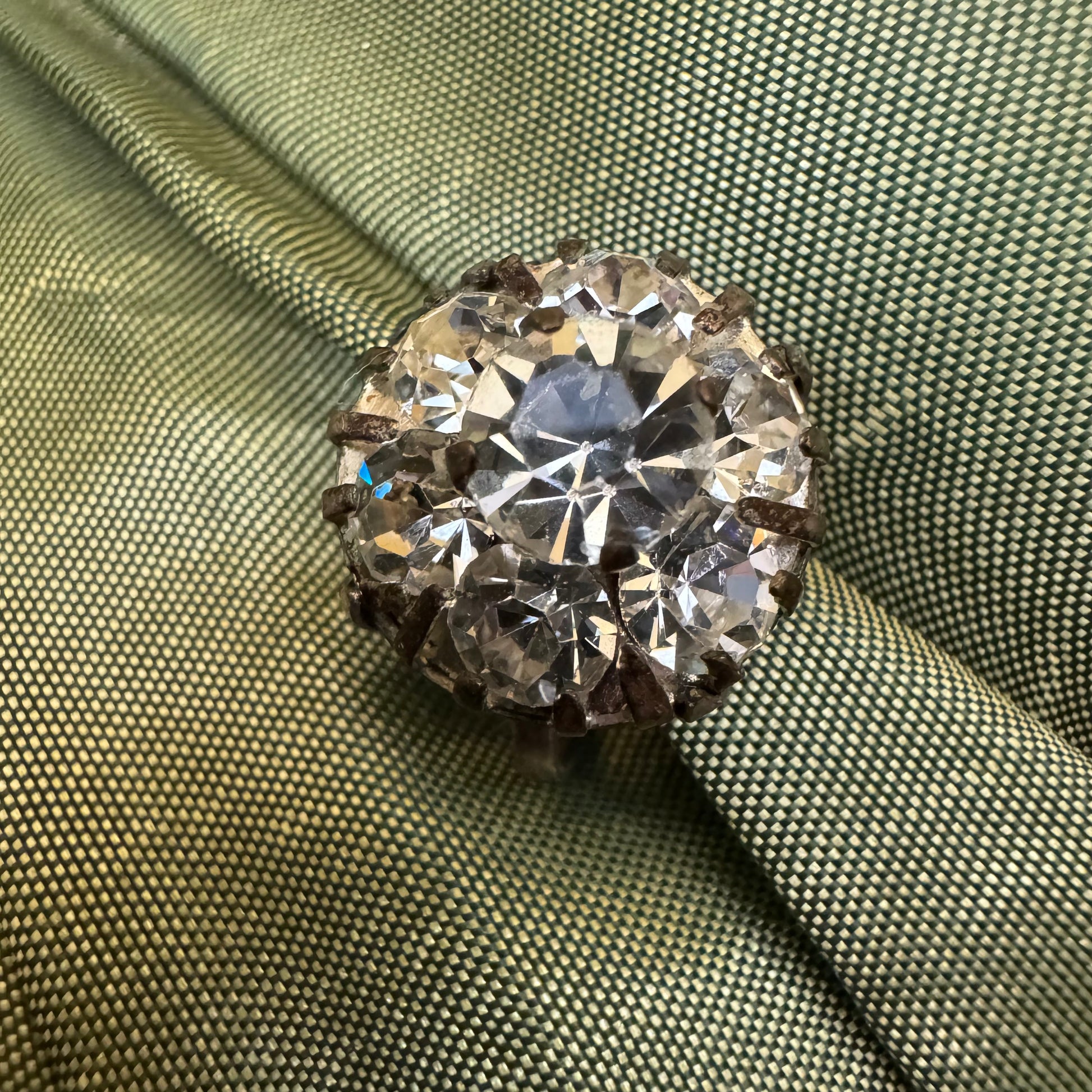 Vintage Cubic Zirconia Screw On Earring