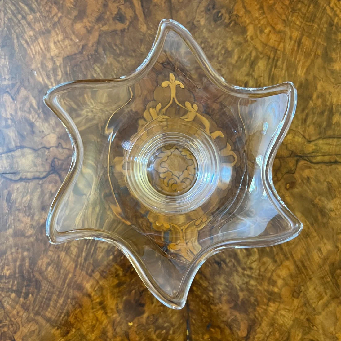 Vintage Curved Edge Glass Vase