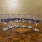 Vintage Dema English Sherry Silver Trim Set Of Six Glasses