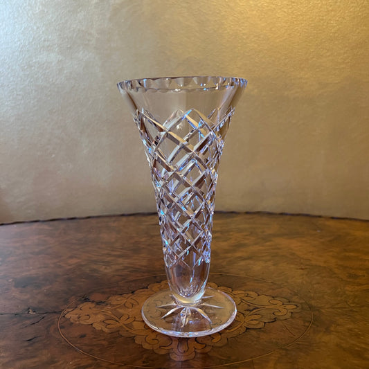 Vintage Diamond Cut Crystal Vase