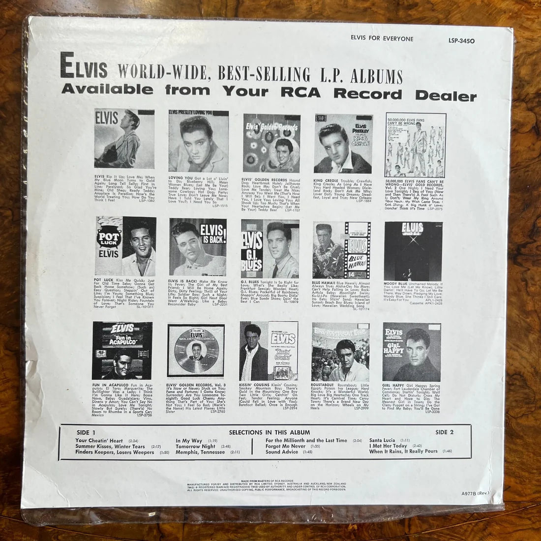 Elvis Presley For Everyone! Vinyl Record