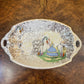 Vintage Empire Crinoline Lady Gold Chintz Pattern Dish