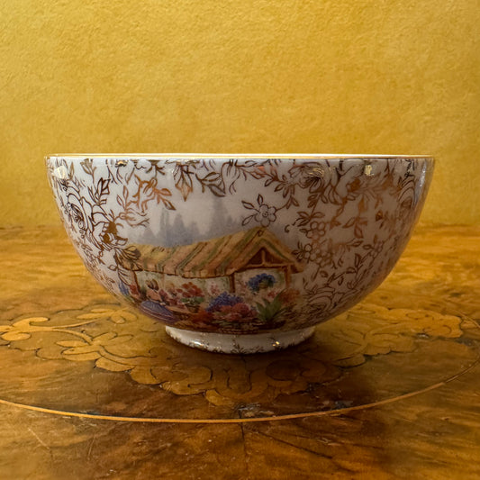 Vintage Empire Ware Lady With Flowers Print Bowl 
