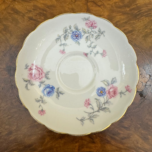 Vintage English Floral Print Saucer 