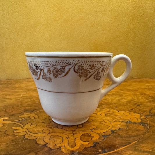Vintage English Gold Print Tea Cup 