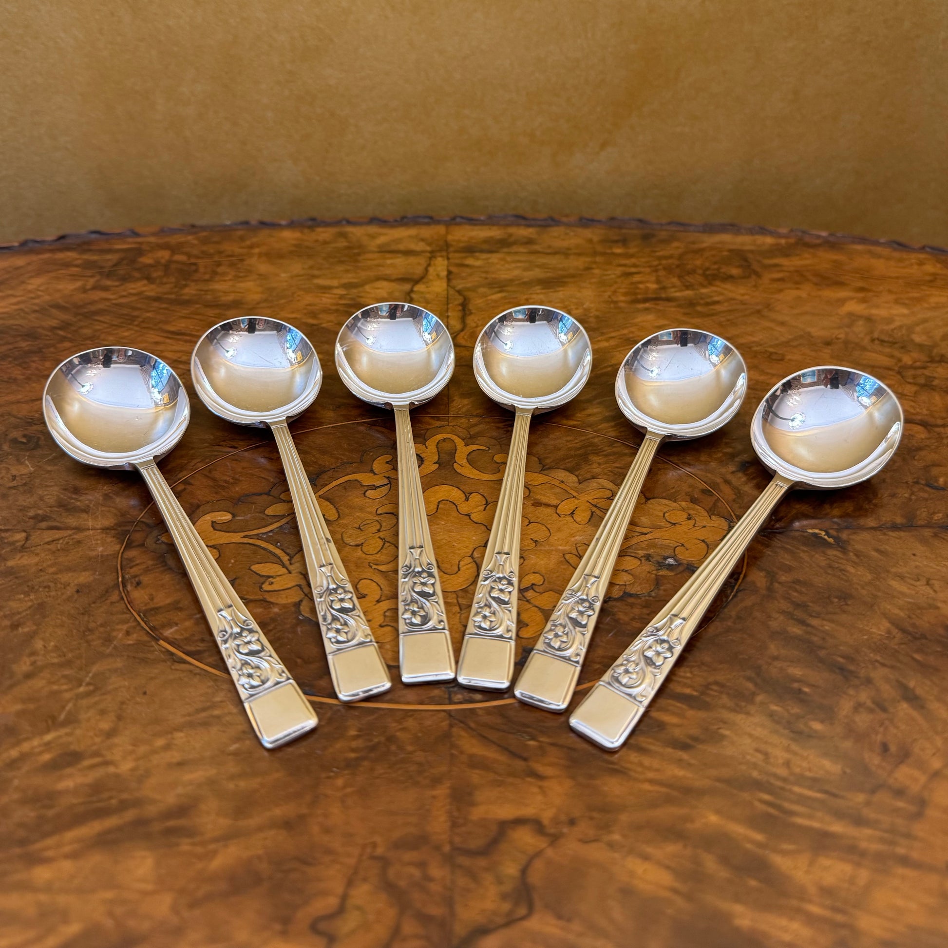 Vintage English Sheffield Springtime Silver Plate 43 Piece
