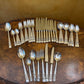 Vintage English Sheffield Springtime Silver Plate 43 Piece Cutlery Set 