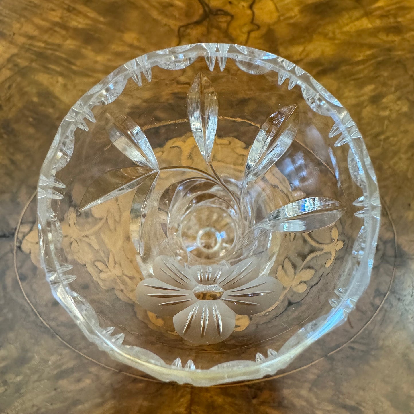 Vintage Etched Floral Cut Bud 