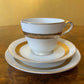 Vintage Fine China Gold Detail Tea Cup Trio Set