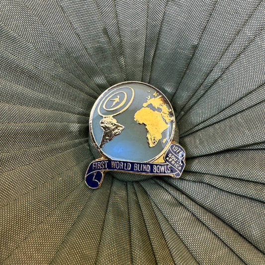Vintage First World Blind Bowls Championship South Africa Badge Pin