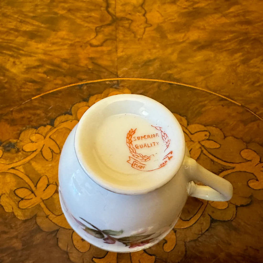 Vintage Floral Print Coffee Cup & Saucer