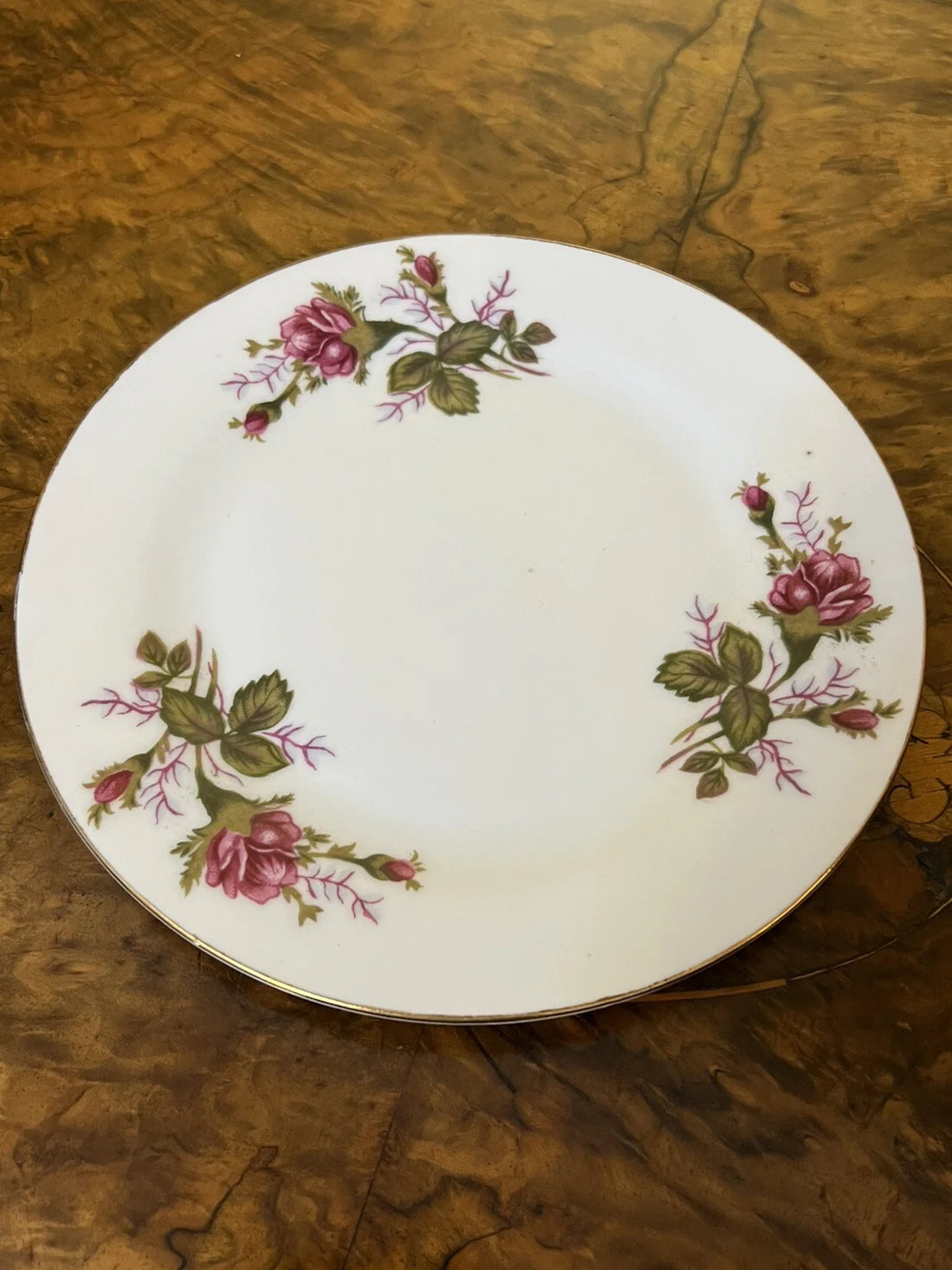 Vintage Floral Print Bone China Tea Cup Trio Set