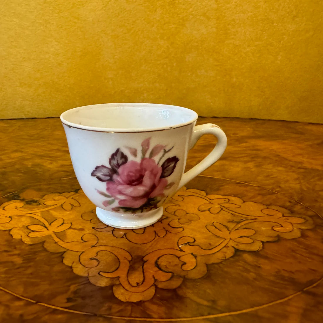 Vintage Floral Print Coffee Cup & Saucer