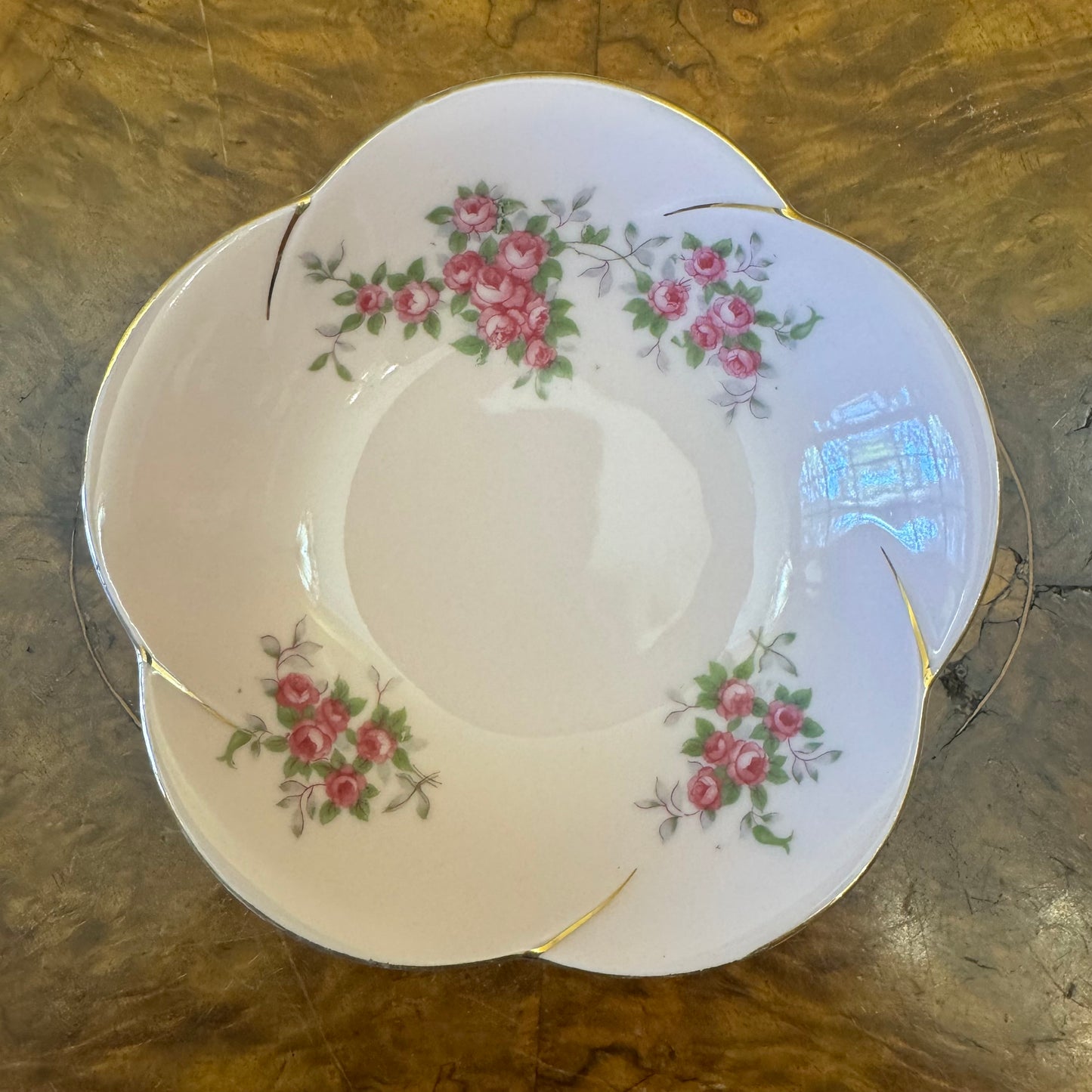 Vintage Floral Print Dessert Bowl 