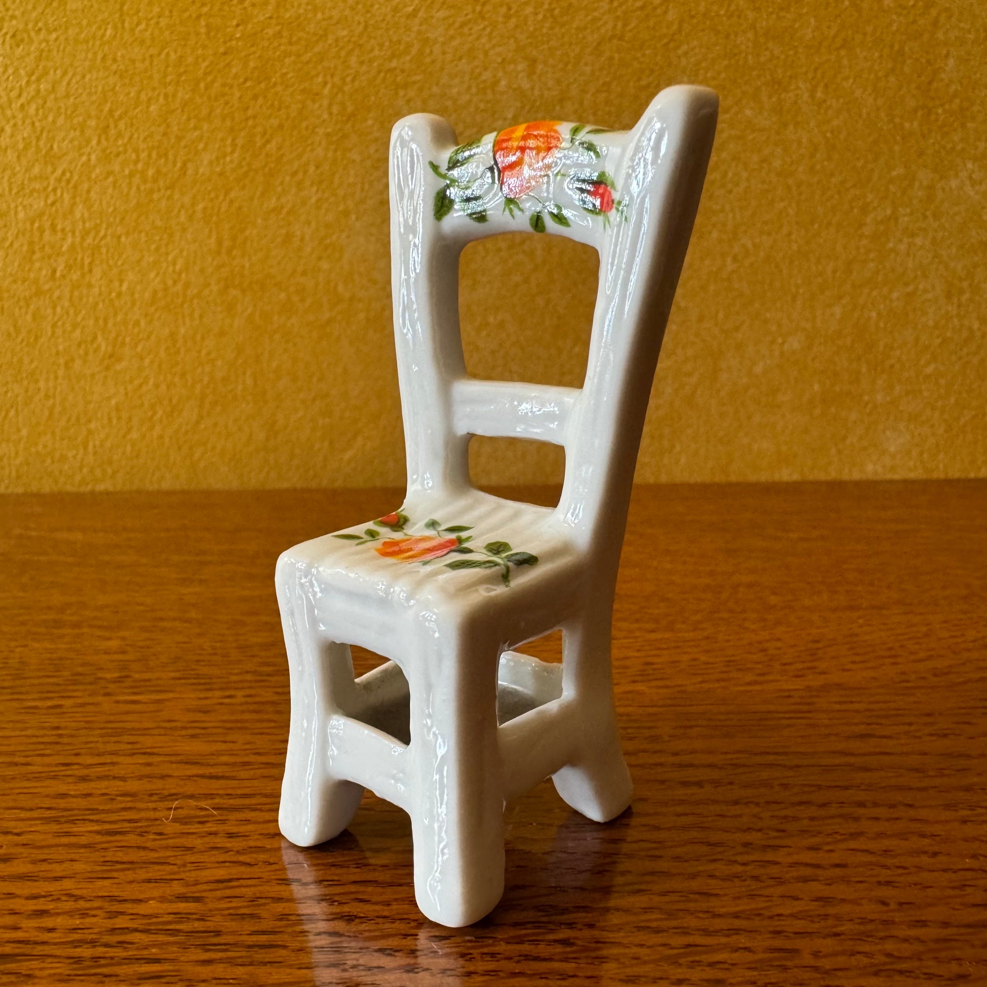 Vintage Floral Print Miniature Chair Ornament 
