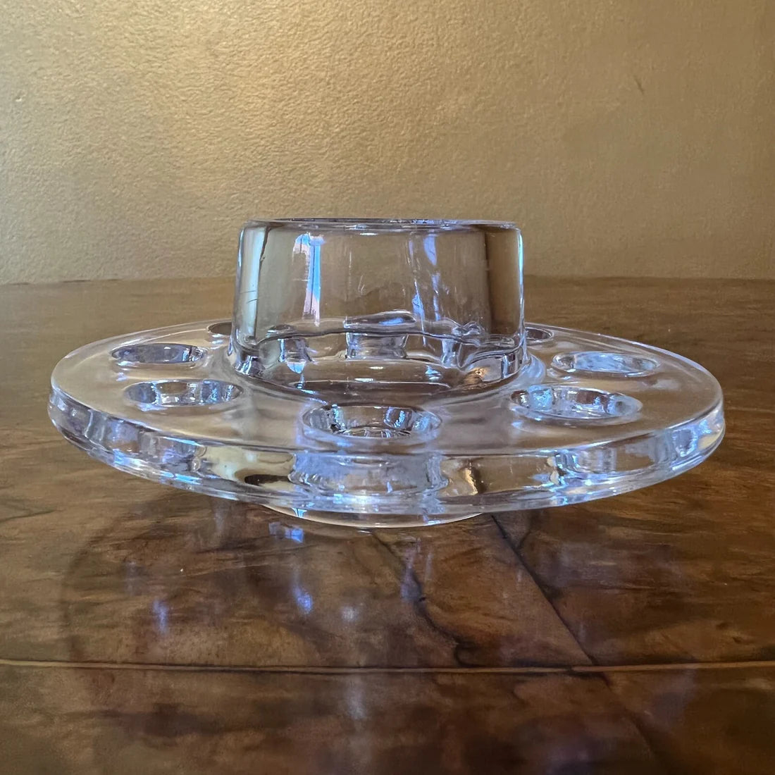 Vintage Flower Glass Frog Holes Vase Insert