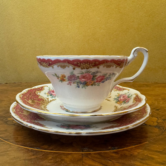 Vintage Foley Montrose Tea Cup Trio Set 
