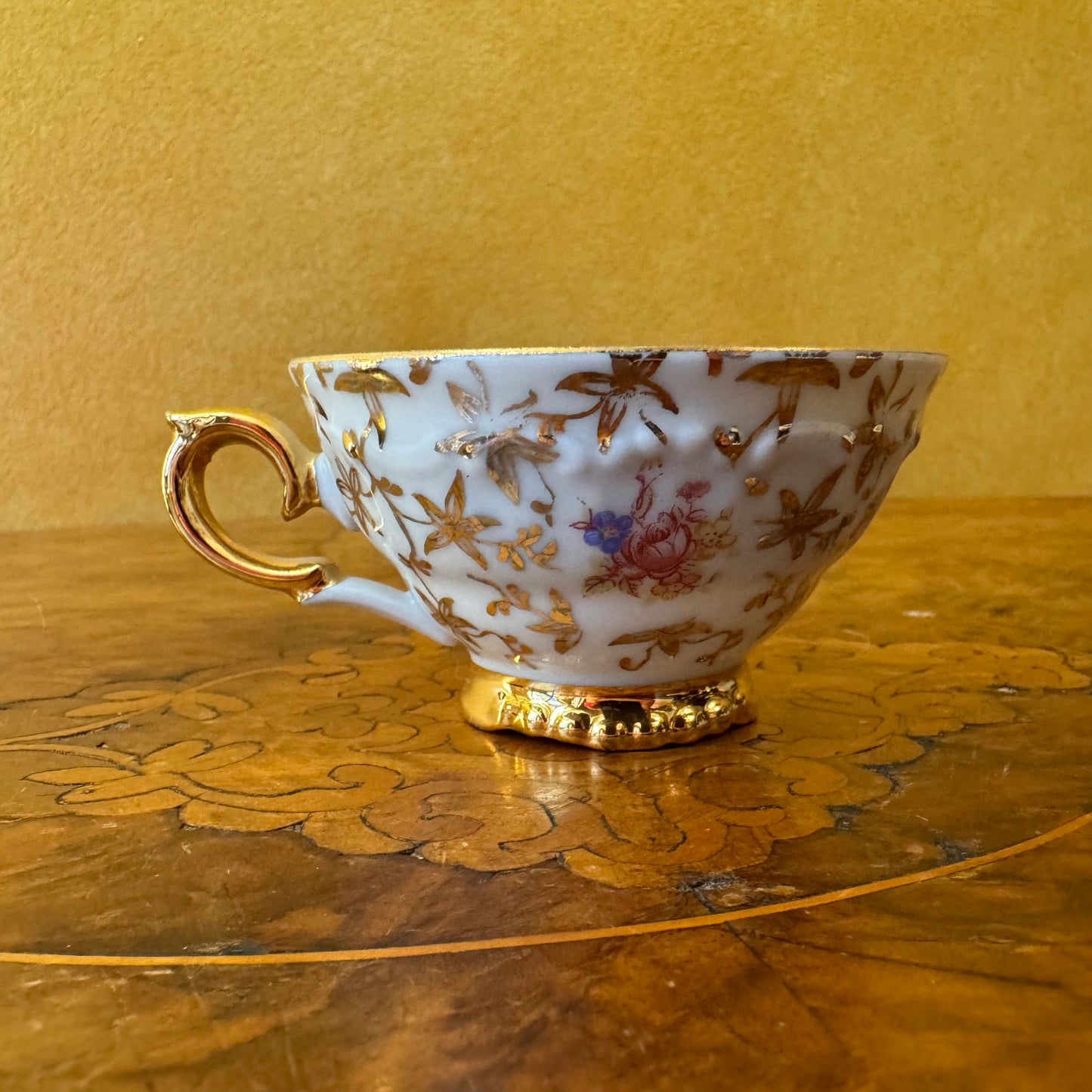 Vintage Foreign Floral Demitasse Coffee Cup 