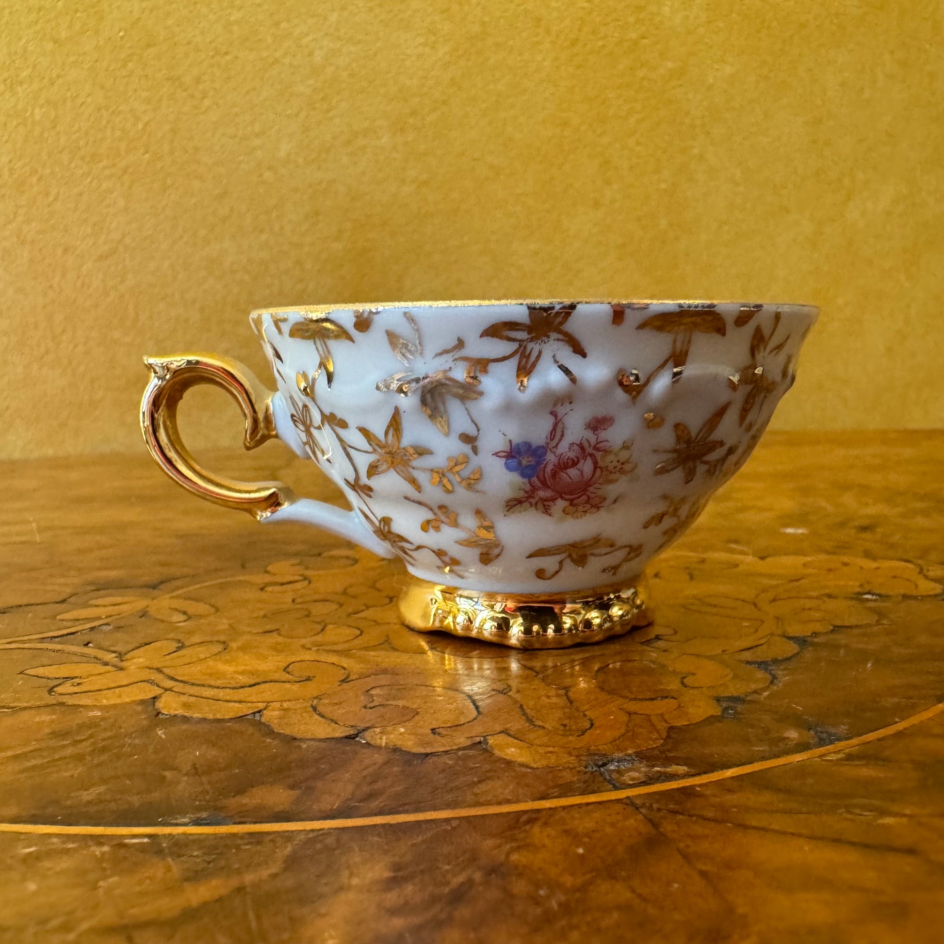 Vintage Foreign Floral Demitasse Coffee Cup 