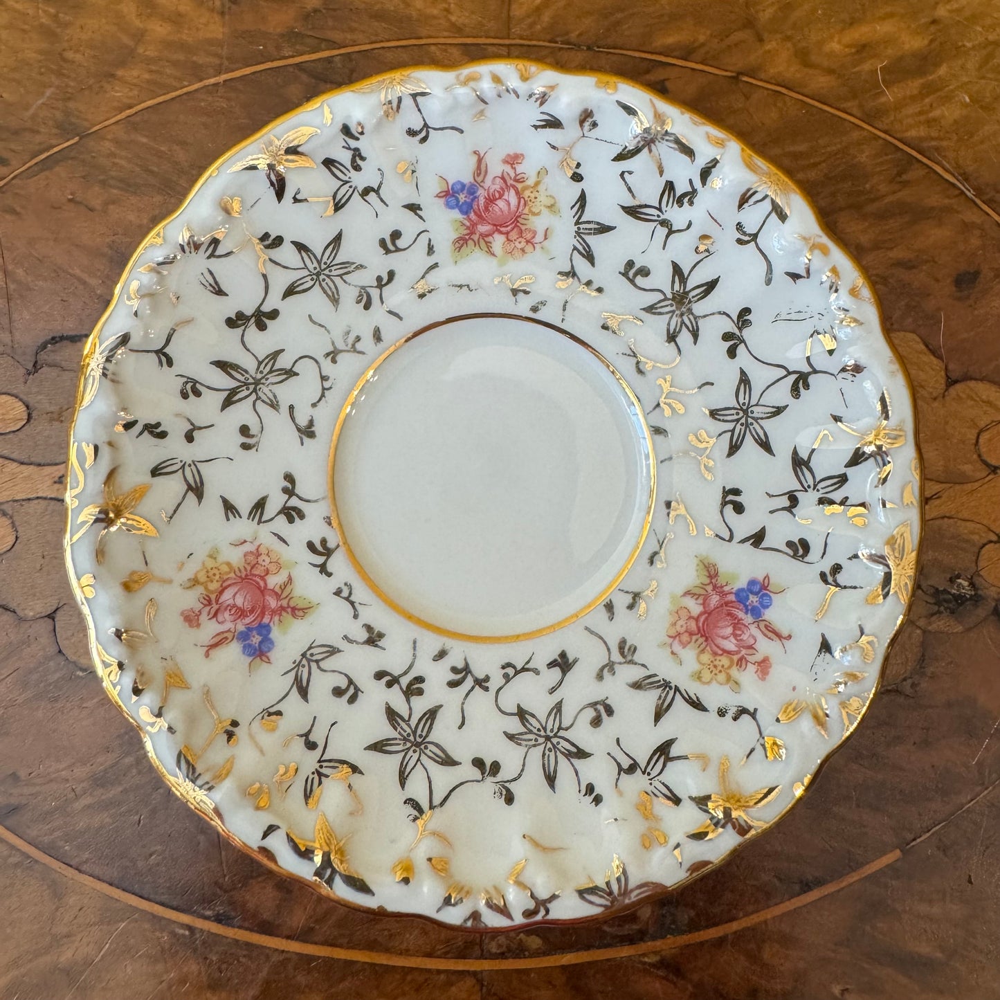 Vintage Foreign Floral Demitasse Coffee Saucer 