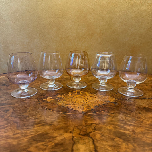 Vintage French Cognac Shot Brandy Snifters Set Of Five