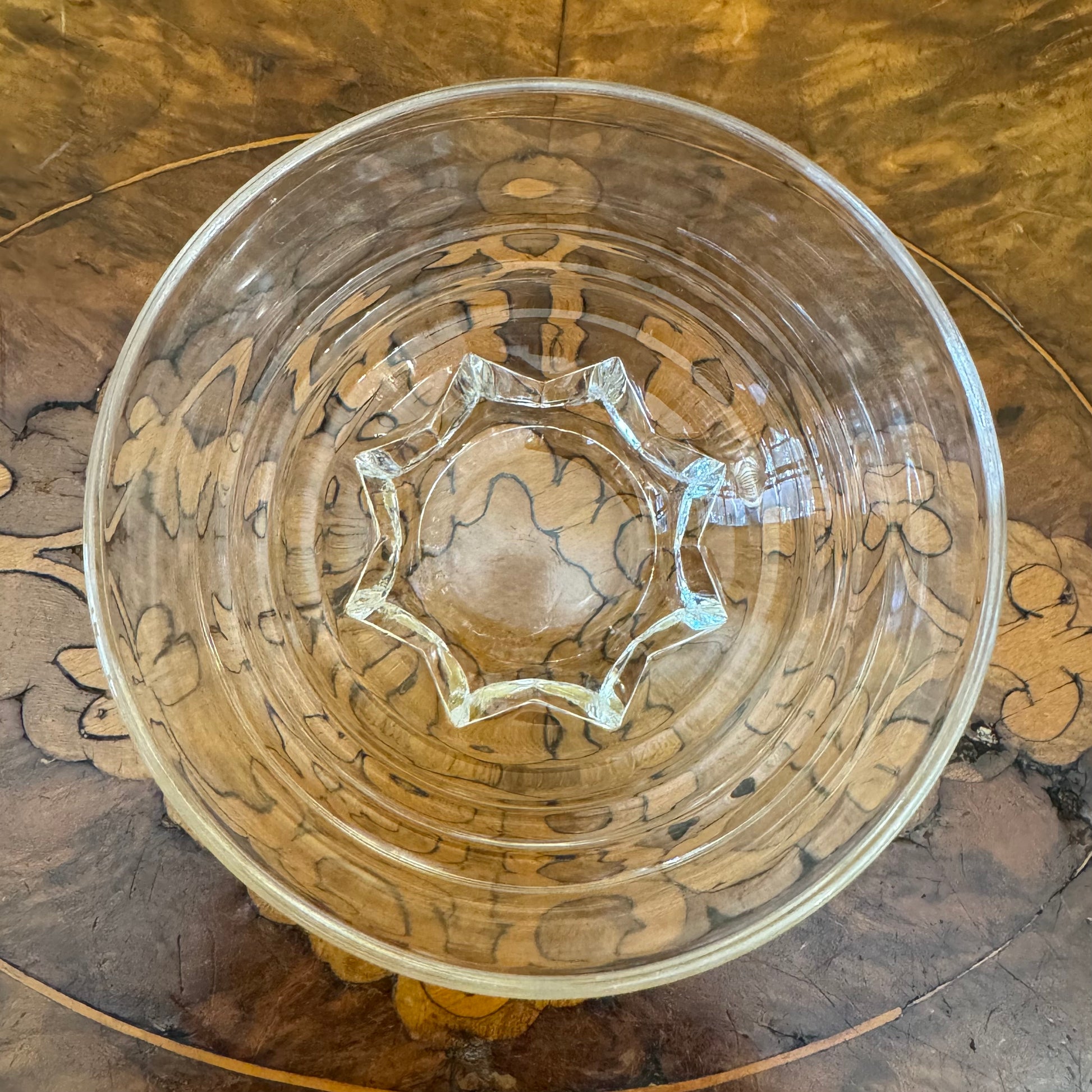 Vintage French Glass Star Base Dessert Bowls 