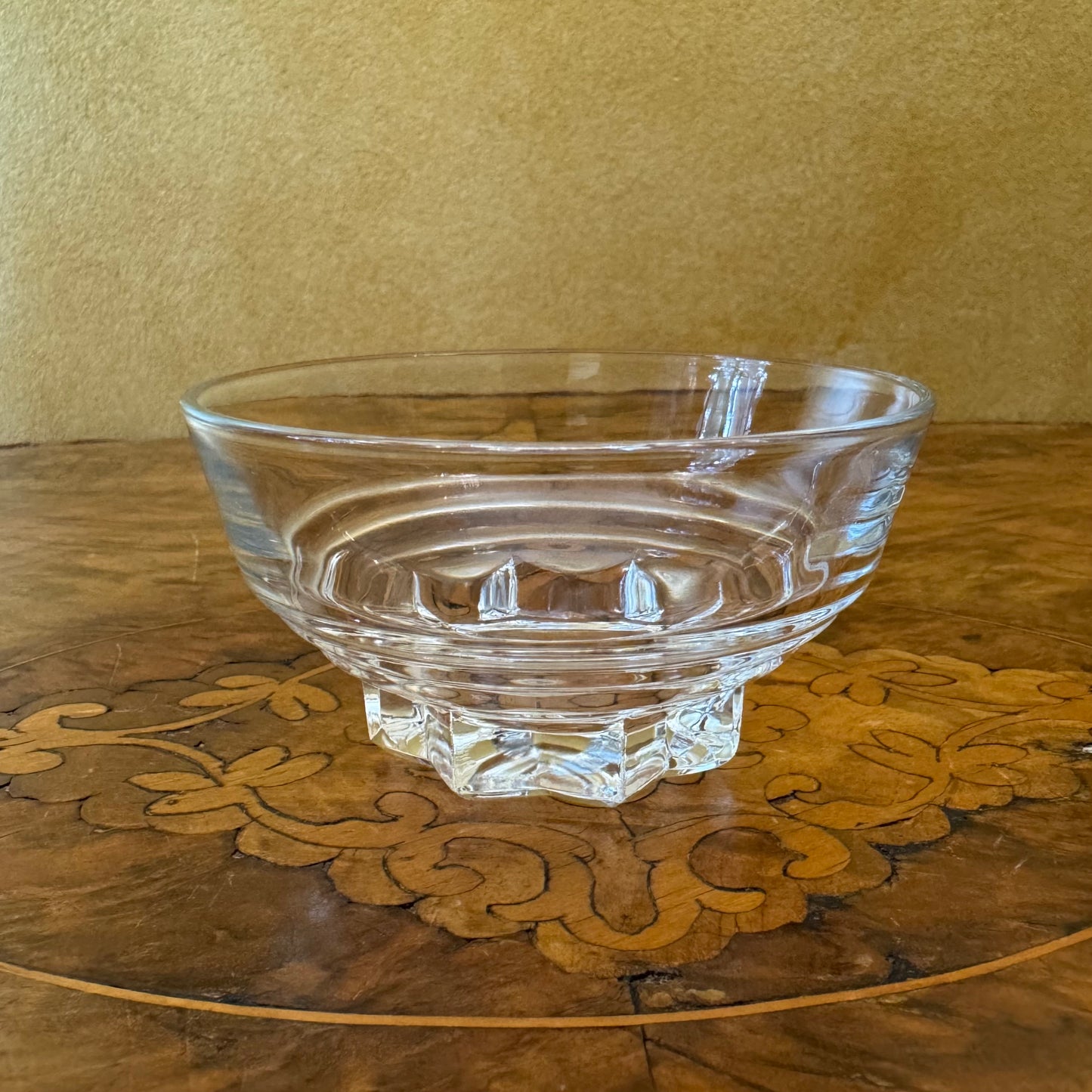 Vintage French Glass Star Base Dessert Bowls Set 