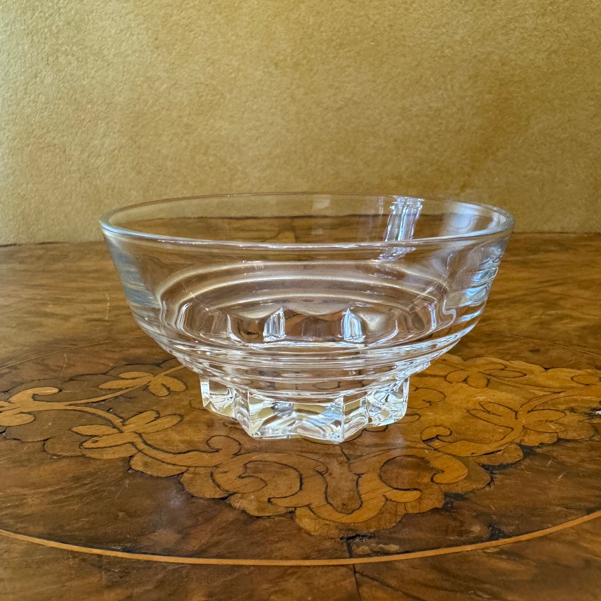 Vintage French Glass Star Base Dessert Bowls Set 