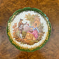 Vintage French Limoges Courting Print Green Border Plate 