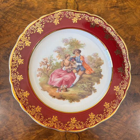 Vintage French Limoges Courting Print Large Plate 