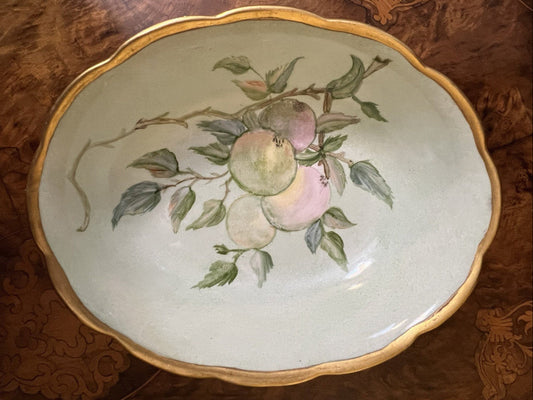 Vintage Fruit Print Hand Painted Bowl