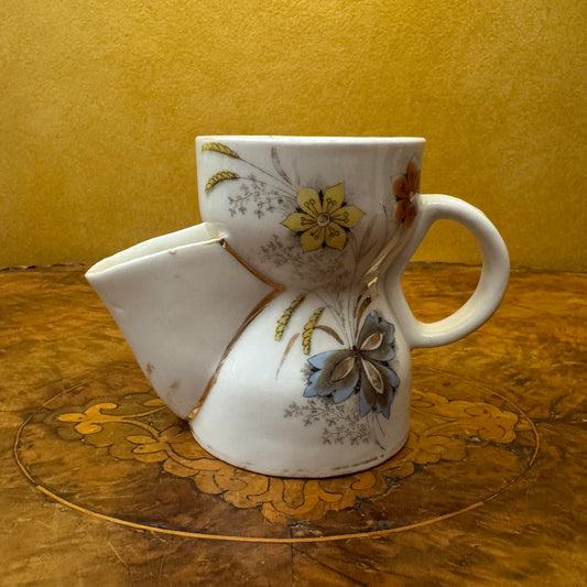 Vintage German Floral Print Shaving Mug 
