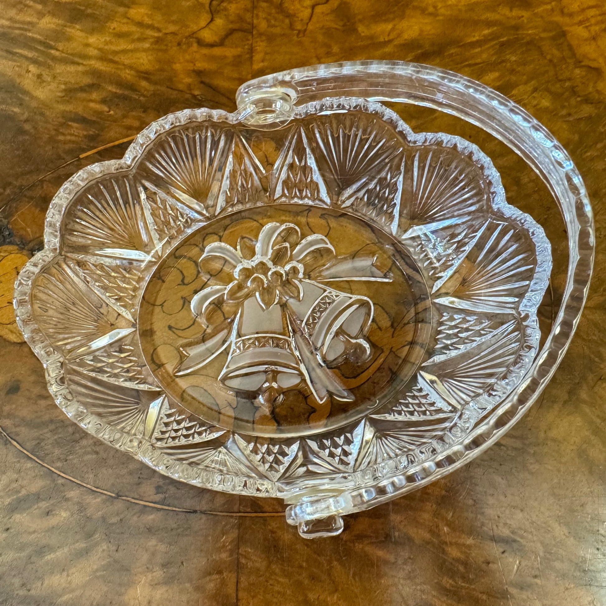 Vintage Glass Bell Basket 