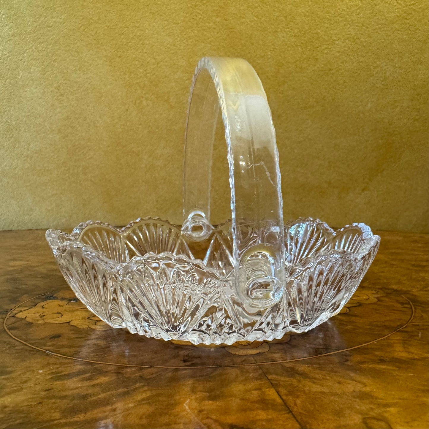 Vintage Glass Bell Trinket Basket 