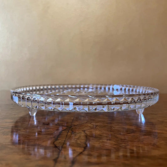 Vintage Glass Cake Plate On Legs