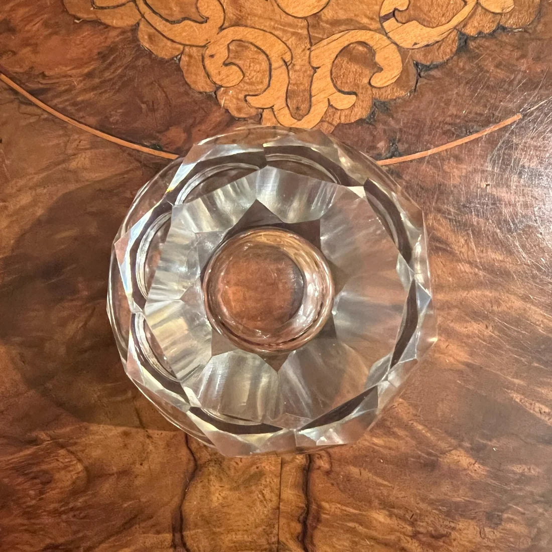 Vintage Glass Candle Holders Pair