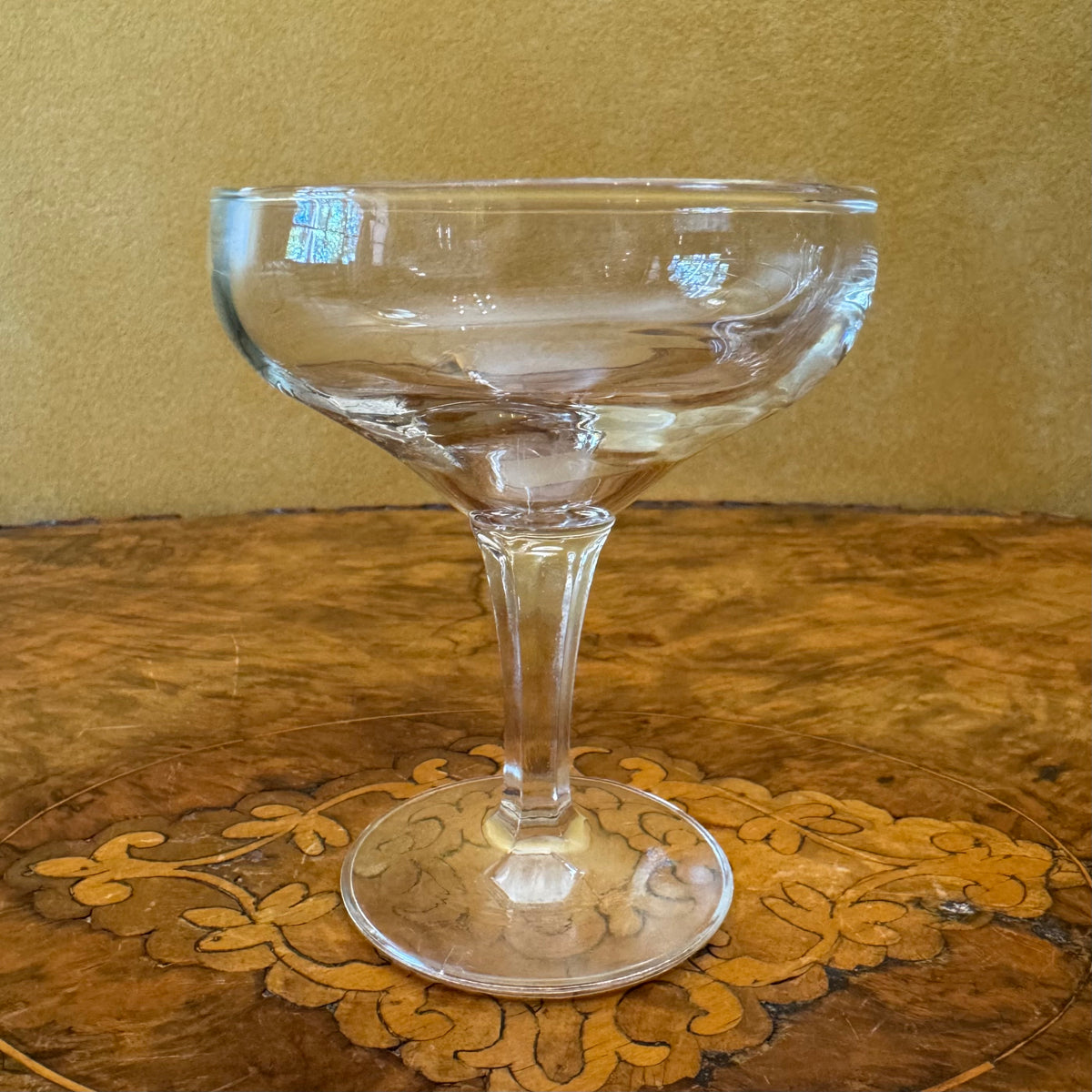 Vintage Glass Champagne Coupes