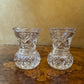 Vintage Glass Cut Bud Vases Pair 