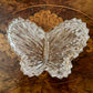 Vintage Glass Cut Butterfly Trinket Box 