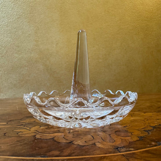 Vintage Glass Cut Ring Holder 
