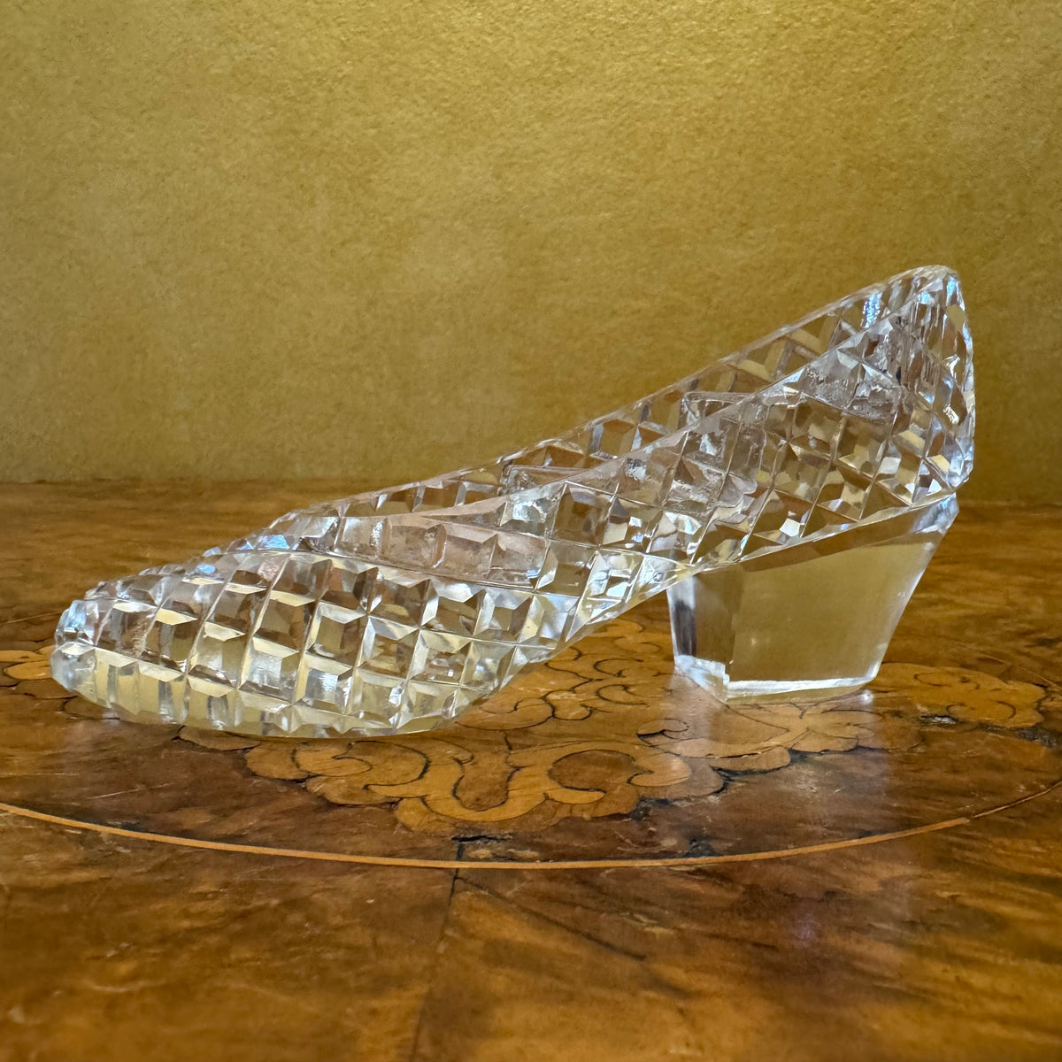 Vintage Glass Cut Slipper Shoe