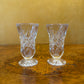 Vintage Glass Cut Small Bud Vase Pair 