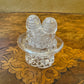 Vintage Glass Cut Top Hat Salt & Pepper Cruet 